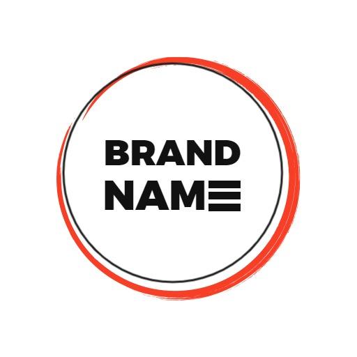 Bold Black and White Circular Design for Branding Logo Template