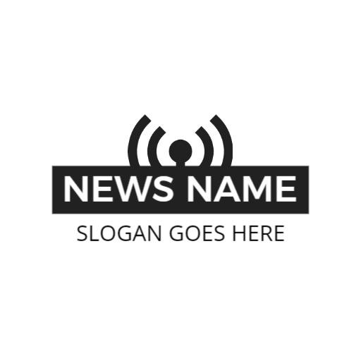 Bold Black and White Design for Reliable News Logo Template