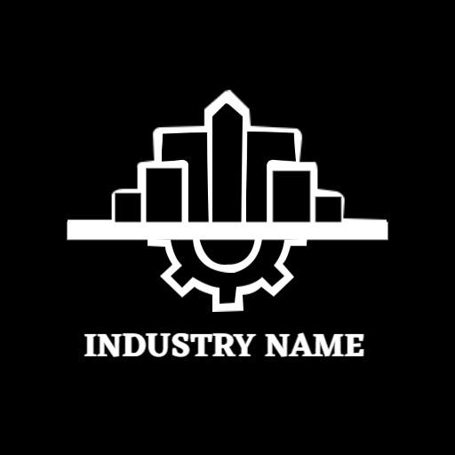 Bold Black and White Industrial Design Featuring Gear Logo Template
