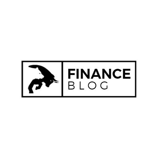 Bold Black and White Minimalist Finance Blog Logo Template