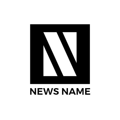 Bold Black and White Modern News Outlet Logo Template