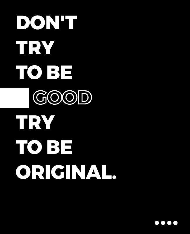 Bold Black and White Motivational Quote Poster Template