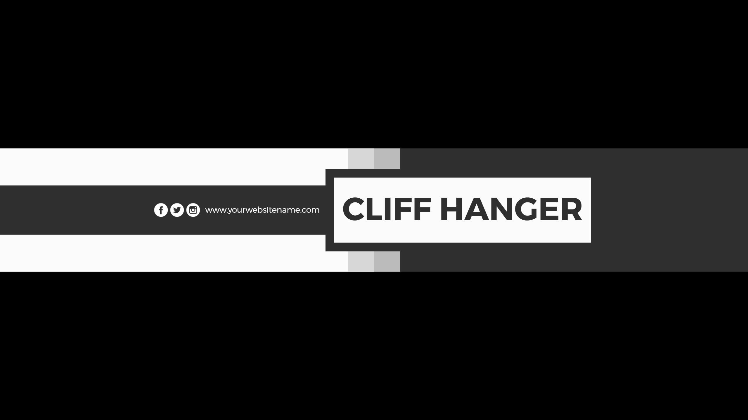 Bold Black and White Stylish Design YouTube Banner Template