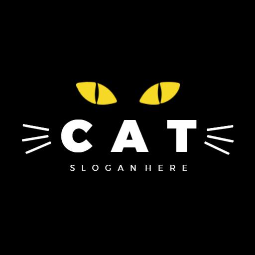Bold Black and Yellow Cat Design Representing Pets Logo Template