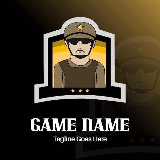 Bold Black and Yellow Esports Character Gaming Logo Template