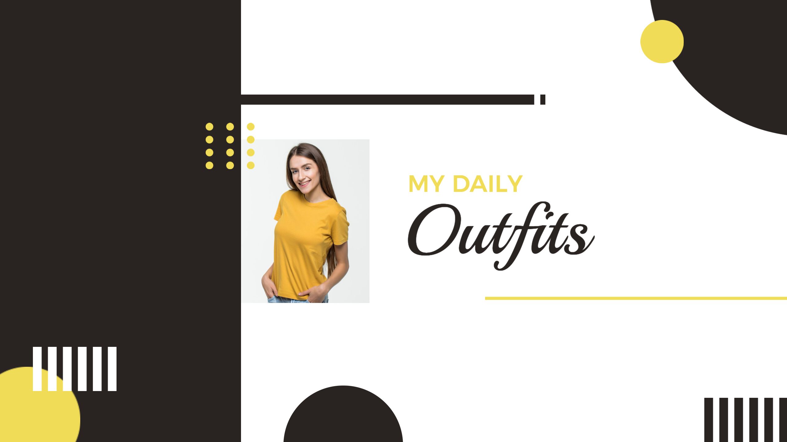 Bold Black and Yellow Fashion Inspiration YouTube Banner Template
