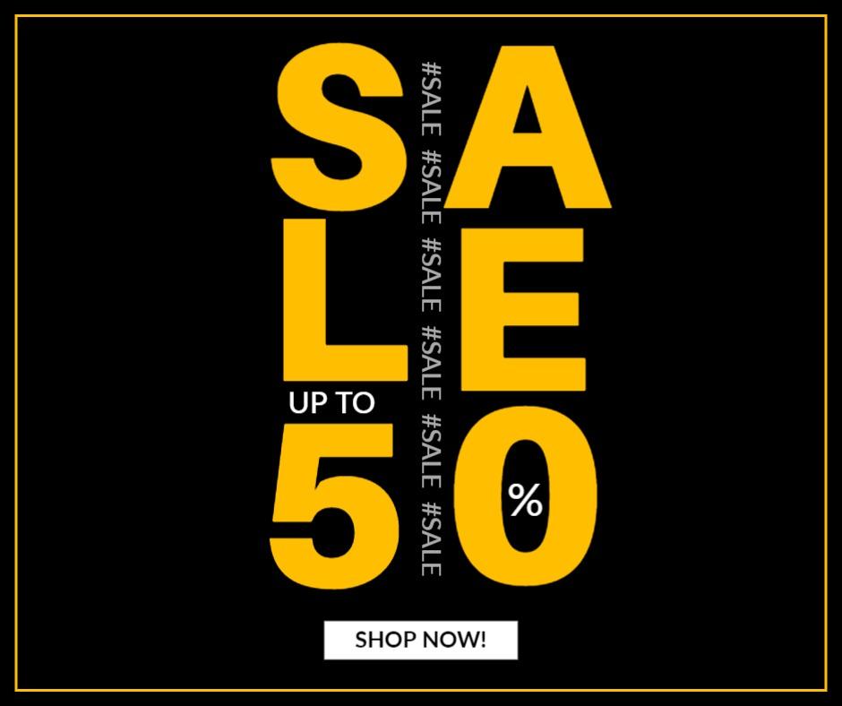 Bold Black and Yellow Sale Typography Promotion Ad Template