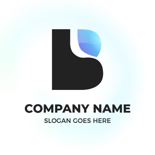 Bold Black B Letter Design with Modern Elements Logo Template