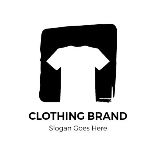 Bold Black Brush Stroke Design for Clothing Brand Logo Template