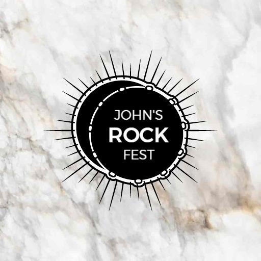 Bold Black Circular Logo Celebrating Rock Band Music Fest Logo Template