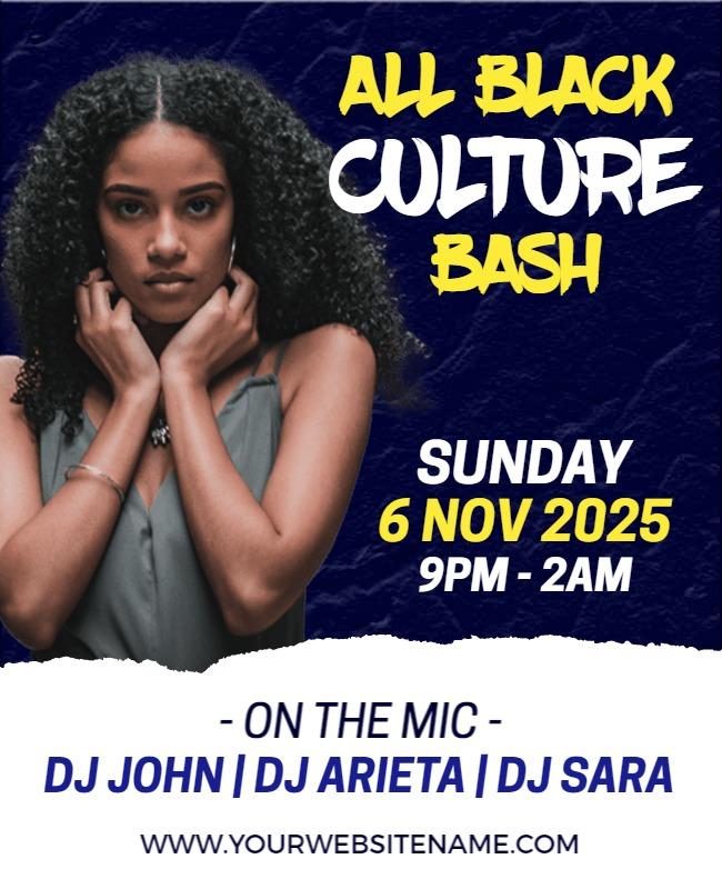 Bold Black Cultural Celebration Party Poster Template