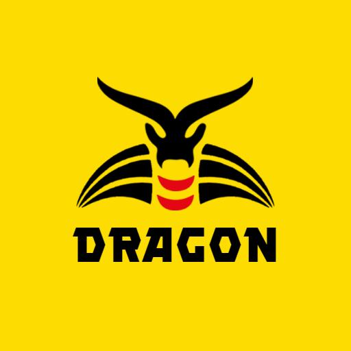 Bold Black Dragon Design Against Vibrant Yellow Background Logo Template