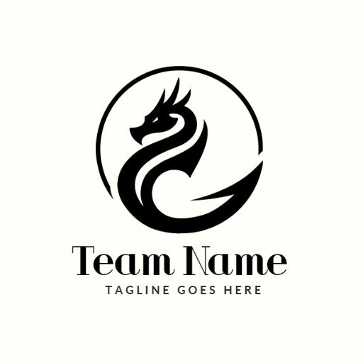 Bold Black Dragon Design Representing Team Spirit Logo Template