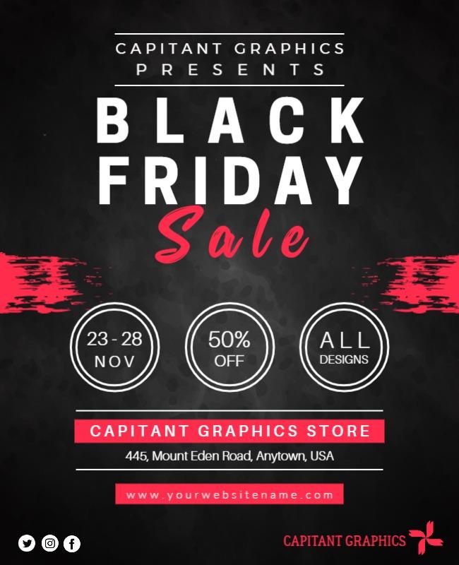 Bold Black Friday Discount Promotion Sale Poster Template