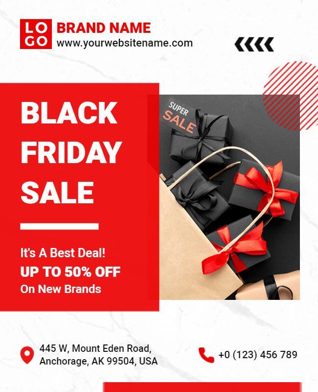 Bold Black Friday Sale Discounts and Promotions Poster Template