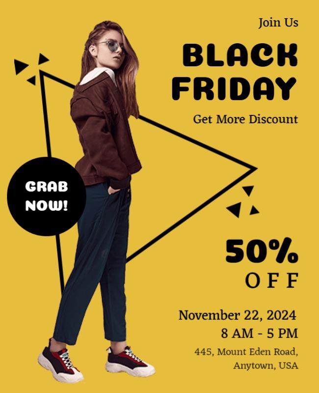 Bold Black Friday Sale with Fashion Focus Poster Template