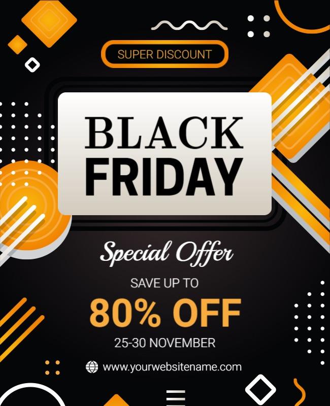 Bold Black Friday Super Discount Sale Poster Template