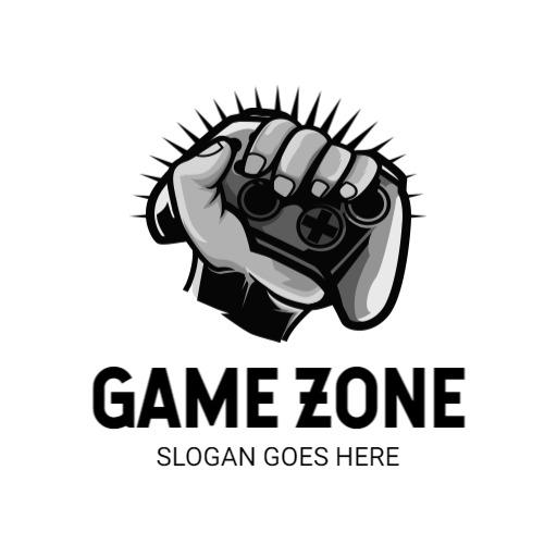 Bold Black Gaming Controller Representing Game Zone Logo Template