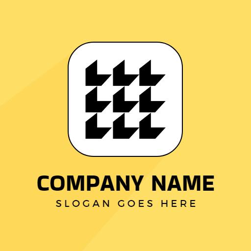 Bold Black Geometric Patterns for Modern Company Logo Template