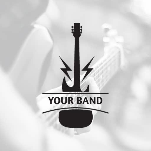 Bold Black Guitar Design Celebrating Your Band Spirit Logo Template