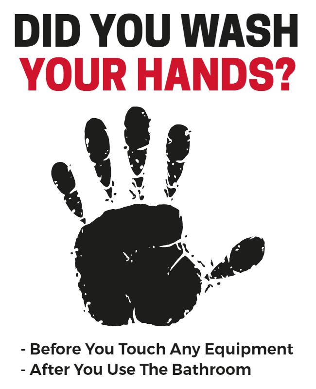 Bold Black Hand Hygiene Reminder Poster Template