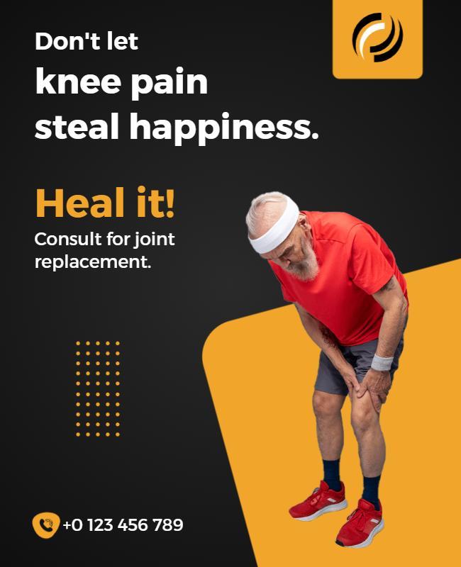 Bold Black Healthcare Joint Pain Relief Poster Template