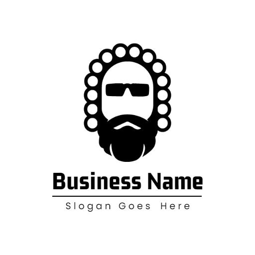 Bold Black Hip Hop Logo Featuring Stylish Sunglasses Icon Logo Template