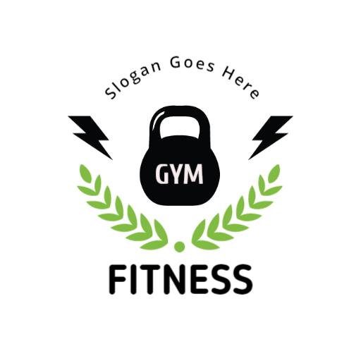 Bold Black Kettlebell Design Promoting Fitness Enthusiasm Logo Template