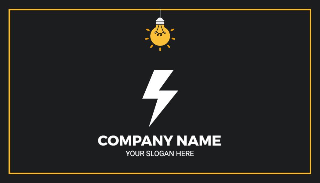 Bold Black Lightning Electrician Business Card Template