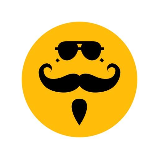 Bold Black Mustache on Bright Yellow Barber Shop Logo Template
