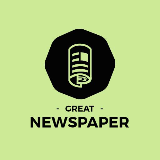 Bold Black Newspaper Icon Representing News and Media Logo Template