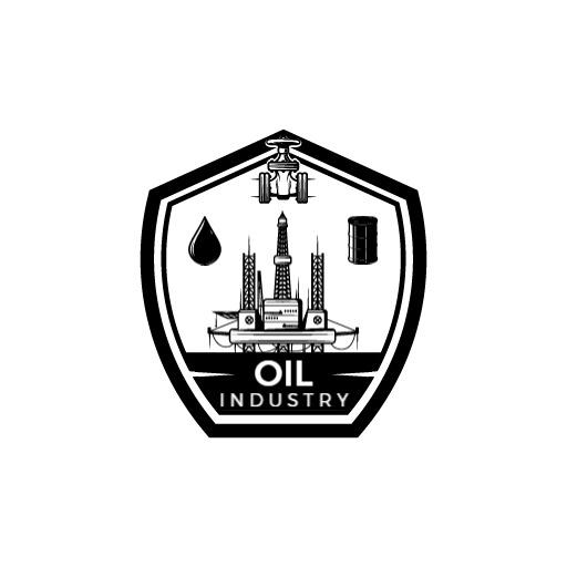 Bold Black Oil Industry Design with Industrial Theme Logo Template