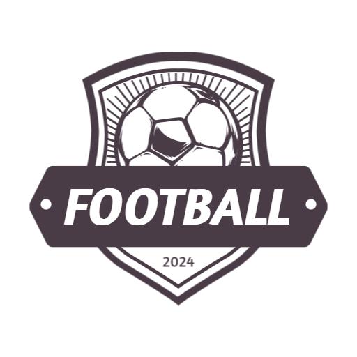 Bold Black Shield Featuring Football Sport 2024 Logo Template