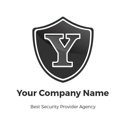 Bold Black Shield Symbol Emphasizing Security Services Logo Template
