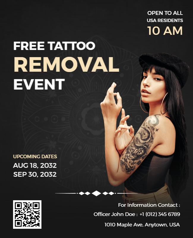 Bold Black Tattoo Removal Event Announcement Poster Template