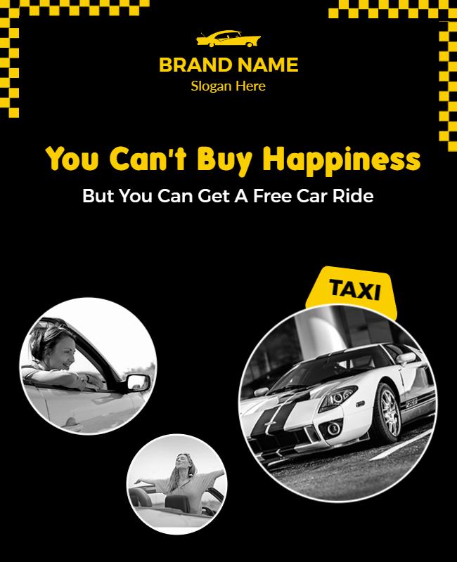 Bold Black Taxi Service Promotion Poster Template