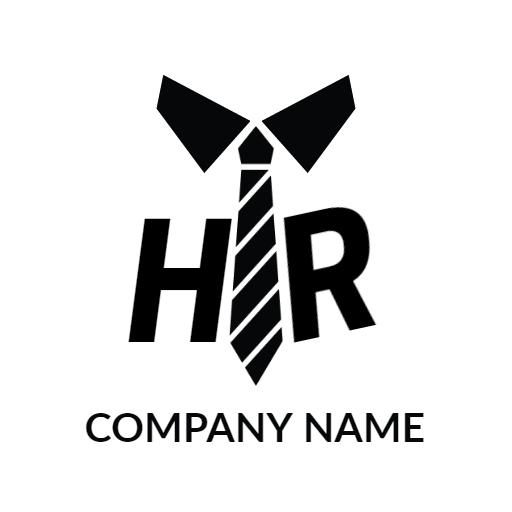 Bold Black Tie Design Representing Professional HR Services Logo Template