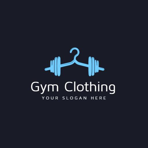 Bold Blue and Black Design Featuring Gym Clothing Logo Template