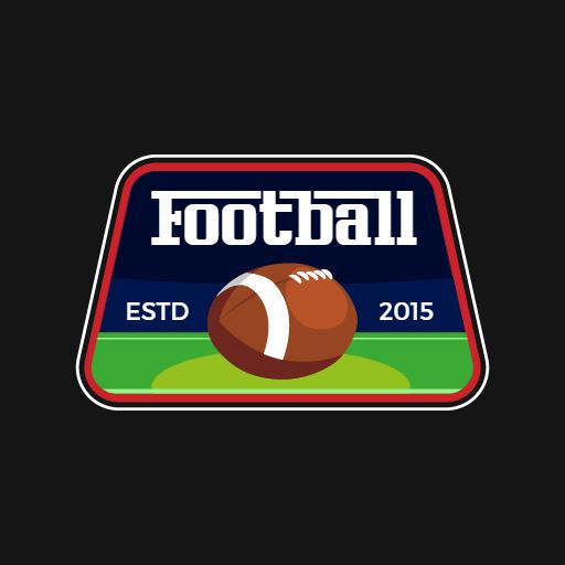 Bold Blue and Green Football Badge Celebrating Sports Enthusiasm Logo Template