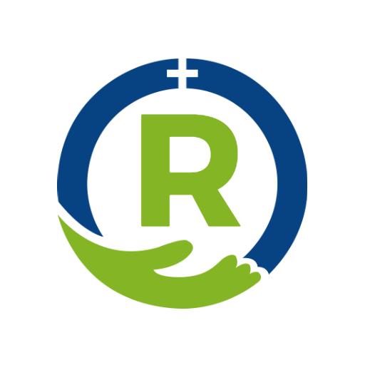 Bold Blue and Green Hands Encircling Letter R Logo Template