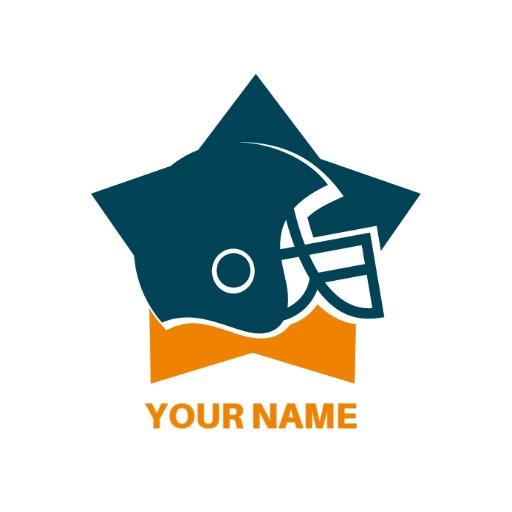 Bold Blue and Orange Design for Cricket Team Logo Template