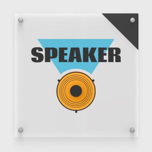 Bold Blue and Orange Graphic Design for Speaker Logo Template