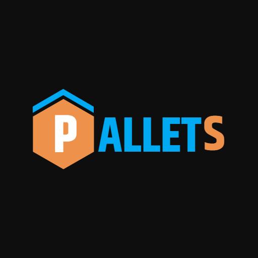 Bold Blue and Orange Hexagonal Pallet Design Logo Template