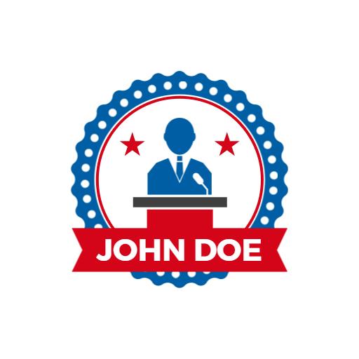 Bold Blue and Red Political Campaign Logo Design Idea Logo Template
