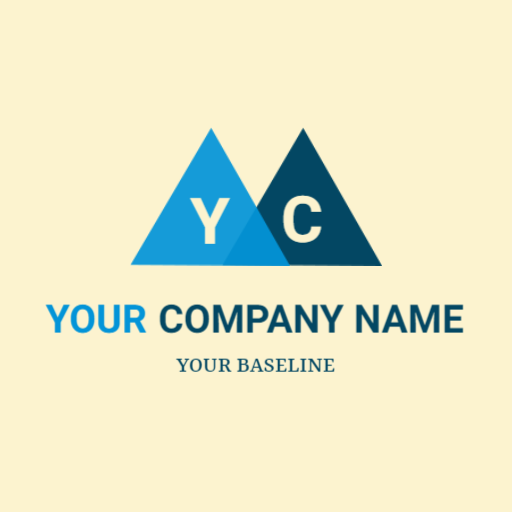 Bold Blue and Teal Geometric Design for Company Logo Template