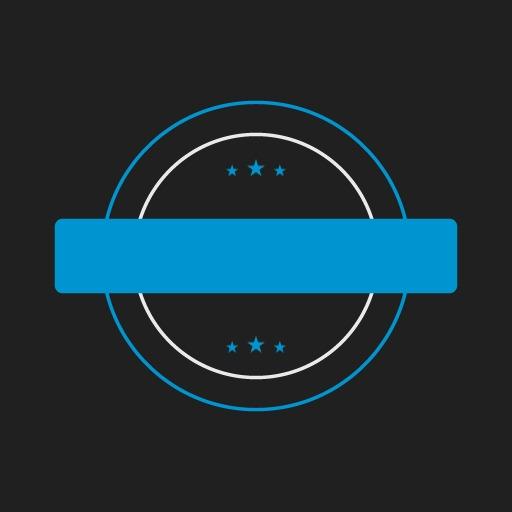 Bold Blue and White Blank Circle for Logo Design Logo Template