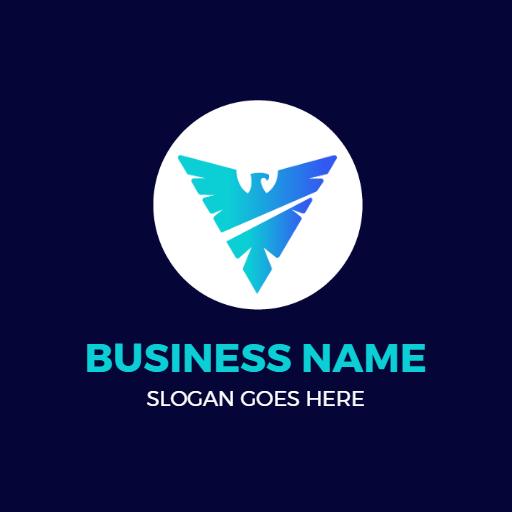 Bold Blue and White Circle Design Representing Business Logo Template
