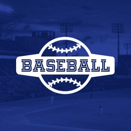 Bold Blue and White Classic Baseball Design Logo Template