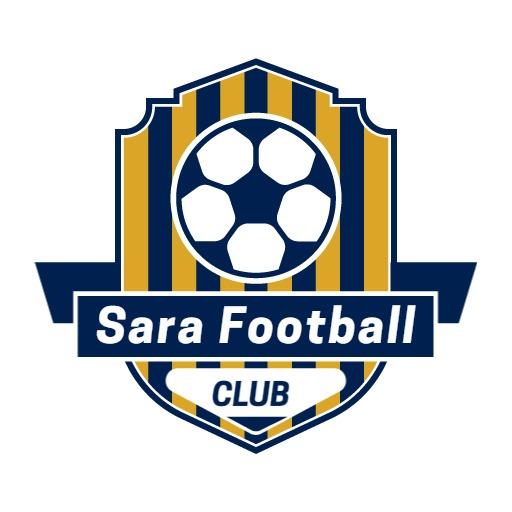 Bold Blue and Yellow Soccer Club Emblem Featuring Football Logo Template