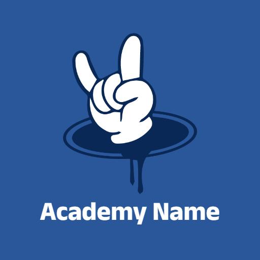Bold Blue Background Representing Hip Hop Dance Academy Logo Template